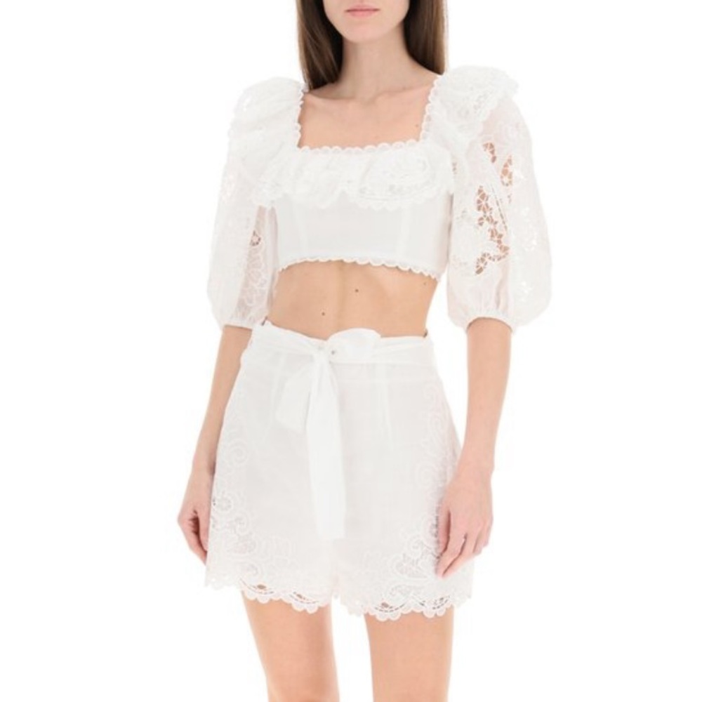 SOLD ZIMMERMANN Lulu Scallop Frill Shorts sz 1 - Picture 4 of 4